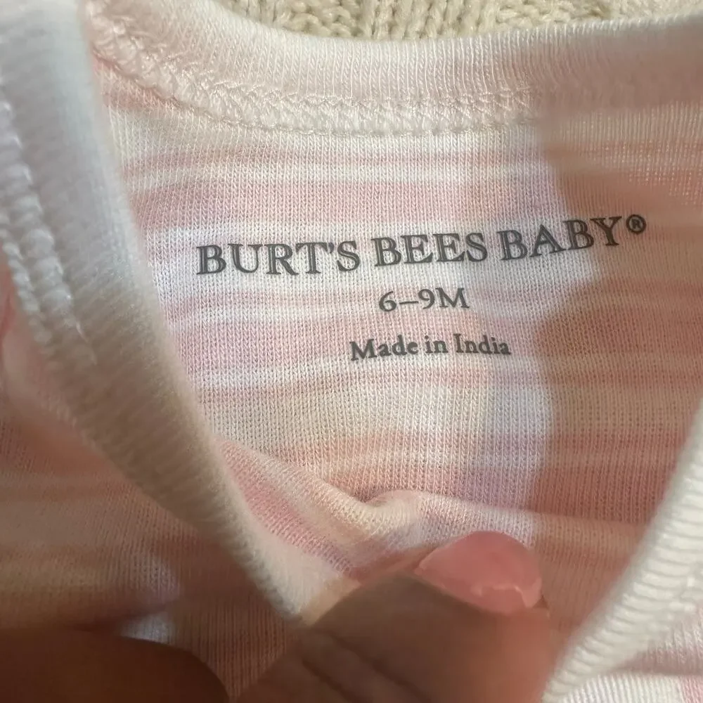 Bundle of Burt's Bees Baby Onesies sz 6-9m Organic Cotton Onesies